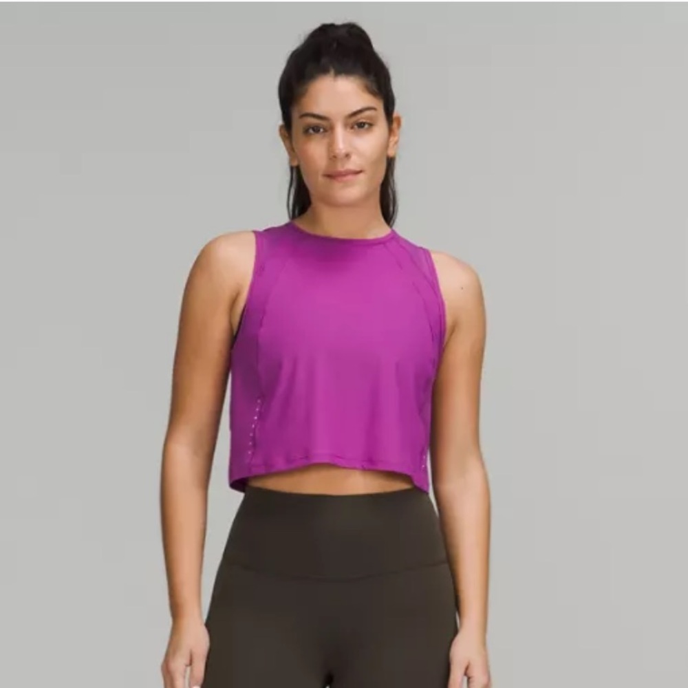 Lululemon Sculpt Cropped Purple Tank size 8